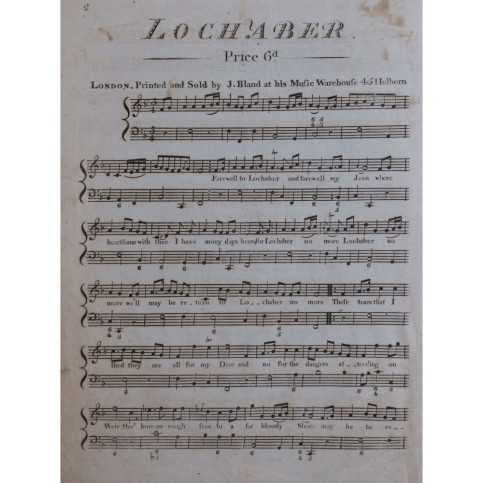 Lochaber Chant Piano Flûte ca1820