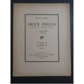 DUREY Louis Deux Pièces Piano 4 mains 1921