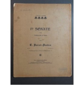 SAINT-SAËNS Camille Sonate No 1 Violoncelle Piano ca1900