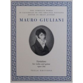 GIULIANI Mauro Variations op 24a Violon Guitare ou Piano 1986