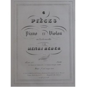 REBER Henri Pièces pour Piano et Violon op 15 Suite No 3 XIXe