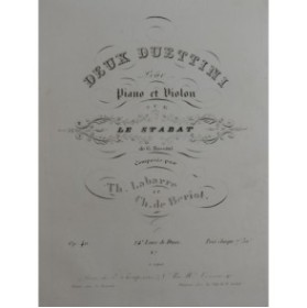 LABARRE DE BÉRIOT Duettino No 2 Stabat Rossini Piano Violon ca1845