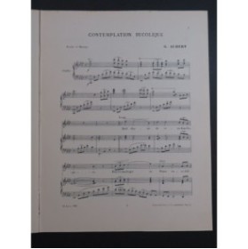 AUBERT Gaston Contemplation Bucolique Pousthomis Chant Piano 1911