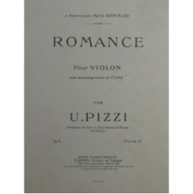 PIZZI Ugo Romance op 6 Violon Piano ca1910