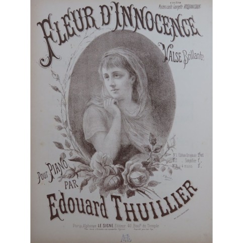THUILLIER Édouard Fleur d'Innocence Valse Piano 4 Mains ca1880