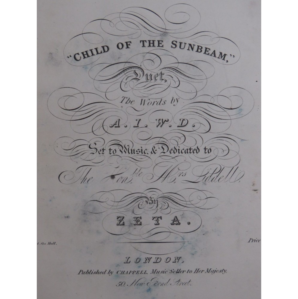 ZETA Child of the Sunbeam Chant Piano ca1844