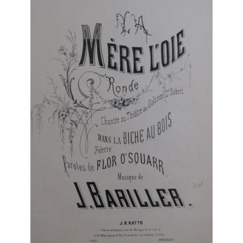 BARILLER J. La Mère L'Oie Chant Piano XIXème