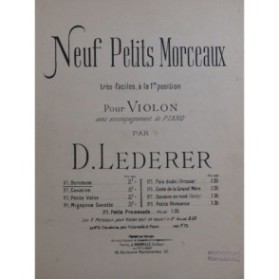 LEDERER D. Berceuse Violon ou Violoncelle Piano