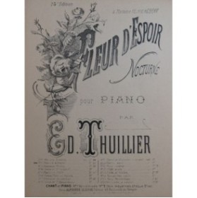 THUILLIER Edmond Fleur D'Espoir Piano 4 Mains