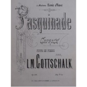GOTTSCHALK L. M. Pasquinade Piano ca1870