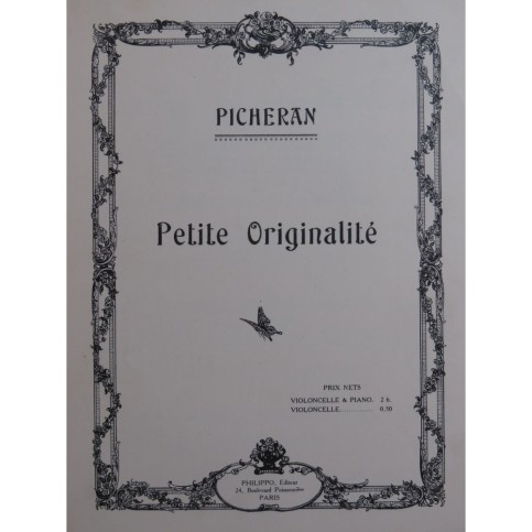 PICHERAN E. Petite Originalité Violoncelle Piano