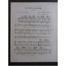 BOULANGER-KUNZÉ Mme Ma Petite Alouette Chant Piano ca1850