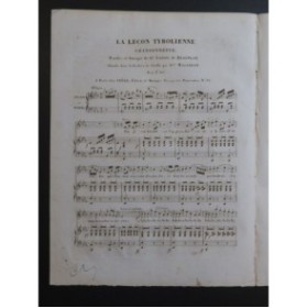 DE BEAUPLAN Amédée La Leçon Tyrolienne Chant Piano ou Harpe ca1820