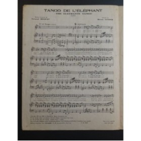 LANDES Bernie Tango de L'Éléphant Chant Piano 1955