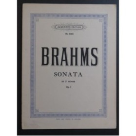 BRAHMS Johannes Sonata In F Minor Op. 5 Piano