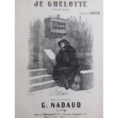 NADAUD Gustave Je Grelotte Chant Piano ca1850