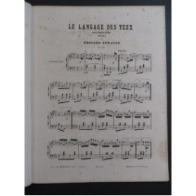 STRAUSS Edouard Le Langage des Yeux Piano ca1880
