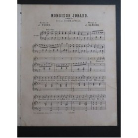 DARCIER Joseph Monsieur Jobard Chant Piano ca1880