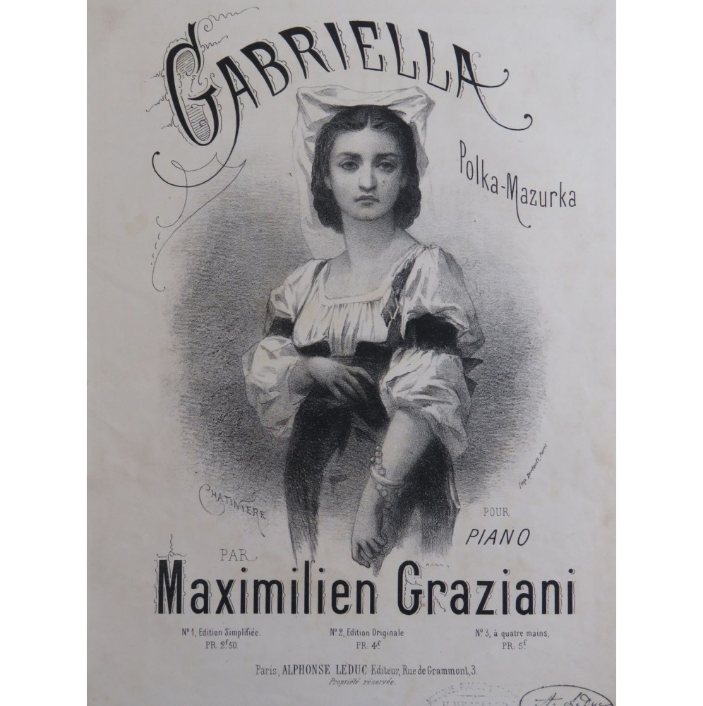 GRAZIANI Maximilien Gabriella Piano ca1872