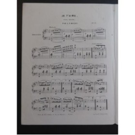 REVIUS L. F. Je T'Aime Piano ca1855