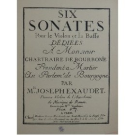 EXAUDET Joseph Sonate en Ut Mineur Violon Piano 1914