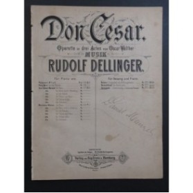 DELLINGER Rudolf Don Cesar Serenade Chant Piano ca1888