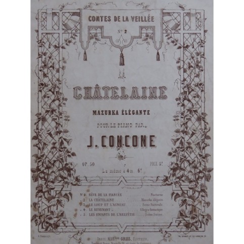 CONCONE Joseph La Châtelaine op 50 Piano ca1860