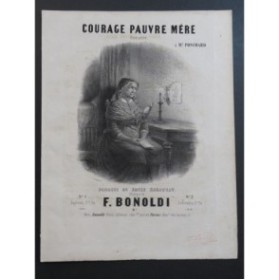 BONOLDI François Courage pauvre mère Chant Piano ca1850