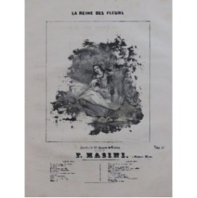 MASINI F. La Reine des Fleurs Chant Piano 1842