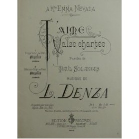 DENZA Luigi J'Aime Chant Piano ca1885