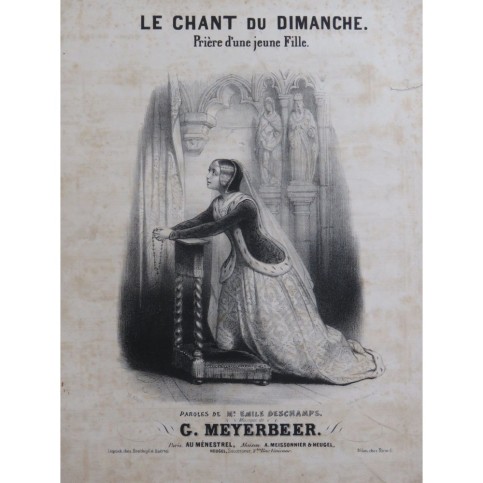 MEYERBEER G. Le Chant du Dimanche Chant Piano ca1845