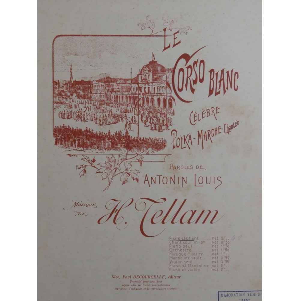 TELLAM Heinrich Le Corso Blanc Chant Piano ca1898