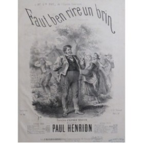 HENRION Paul Faut ben rire un brin Chant Piano 1866