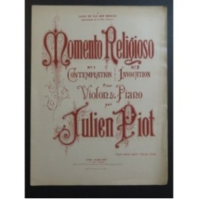 PIOT Julien Momento Religioso No 2 Invocation Violon Piano