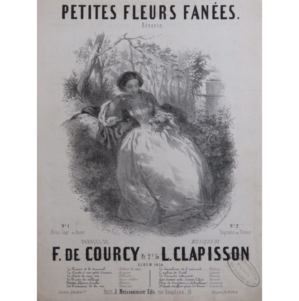 CLAPISSON Louis Petites Fleurs Fanées Chant Piano 1854