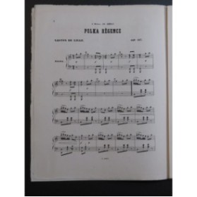 DE LILLE Gaston Polka-Régence op 117 Piano ca1865