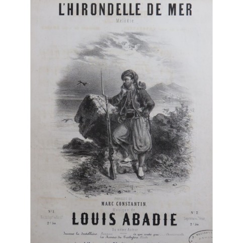 ABADIE Louis L'Hirondelle de Mer Chant Piano ca1845