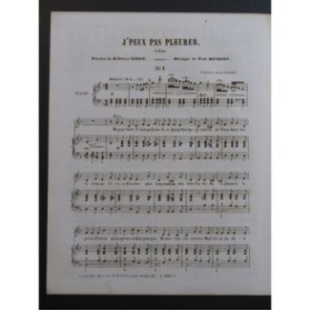 HENRION Paul J'Peux pas Pleurer Chant Piano 1855