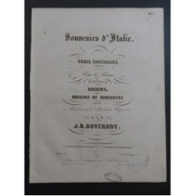 DUVERNOY J. B. Souvenirs d'Italie Fantaisie No 3 Piano ca1846