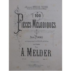 MELDER A. Pièces Mélodiques Suite No 1 Piano Violon XIXe