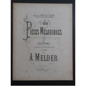 MELDER A. Pièces Mélodiques Suite No 1 Piano Violon XIXe