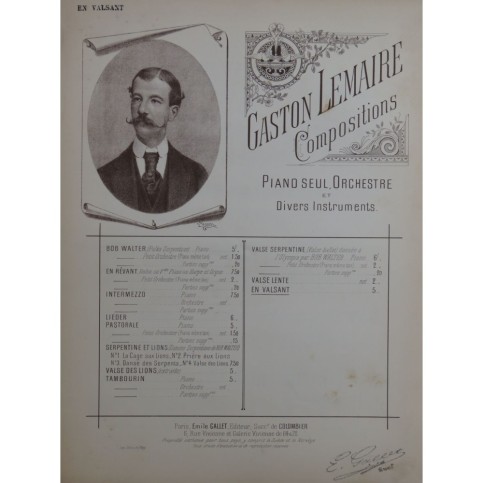 LEMAIRE Gaston En Valsant Piano
