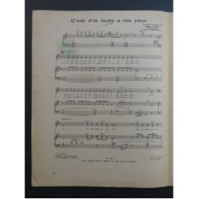 PIAF Edith C'est d'la Faute à tes Yeux Chant Piano 1950