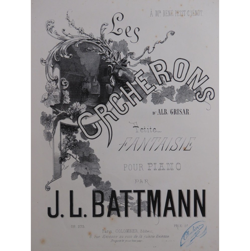 BATTMANN J. L. Les Porcherons Piano 1867