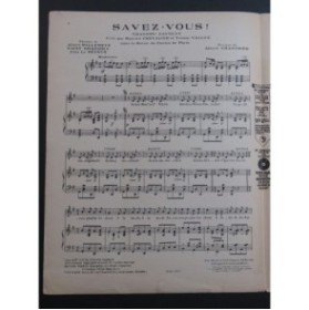CHANTRIER Albert Savez vous ! Chant Piano 1925