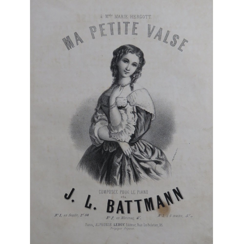 BATTMANN J. L. Ma petite Valse Piano ca1865