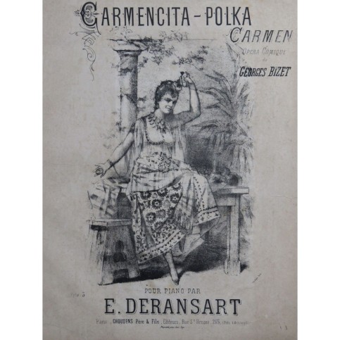 DERANSART Edouard Carmencita Polka Piano ca1875