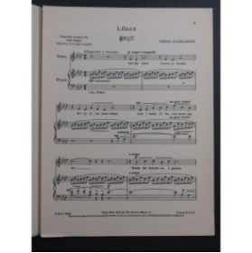 RACHMANINOF Sergei Lilacs Chant Piano 1919