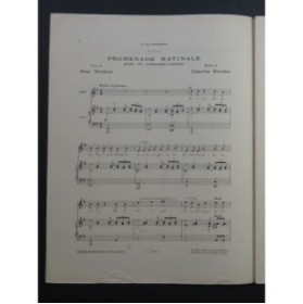 BORDES Charles Promenade Matinale Chant Piano ca1900