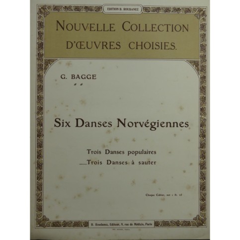 BAGGE G. Danses Norvégiennes Springdans Piano